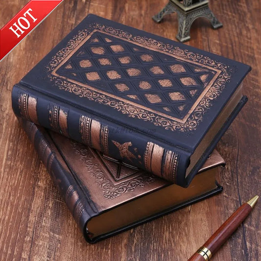 Leather Vintage Blank Hard Cover Notebook