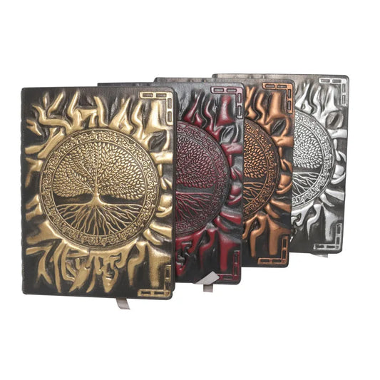 Leather Bound Embossed Tree of Life Notebook